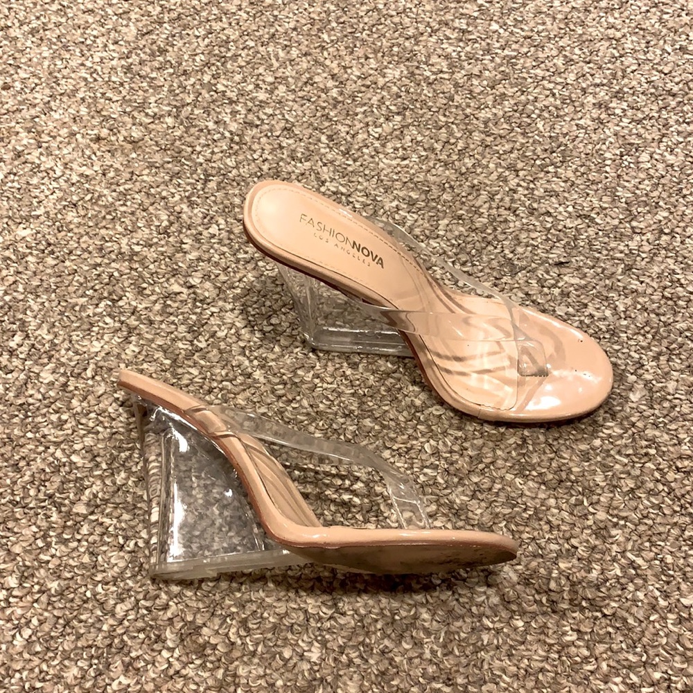 Fashion nova clear flip flop heels